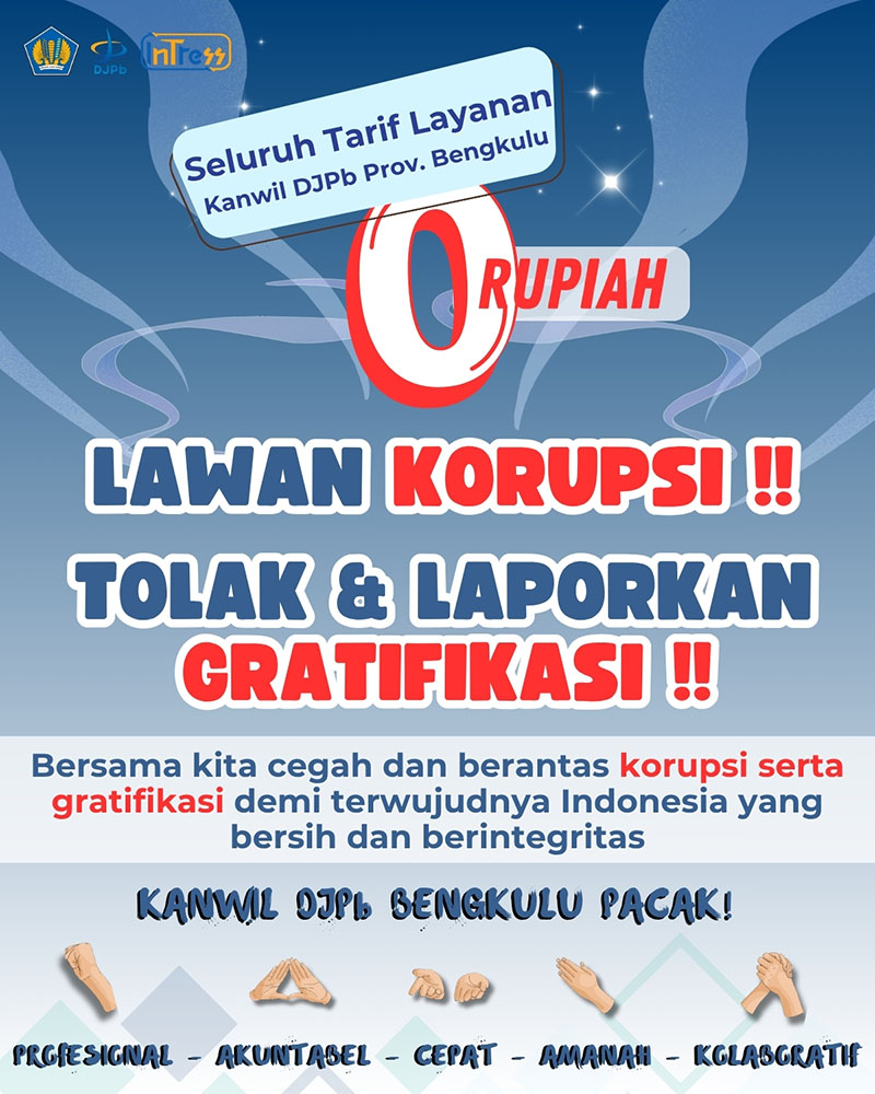Kanwil DJPb Bengkulu Tolak dan Laporkan Gratifikasi