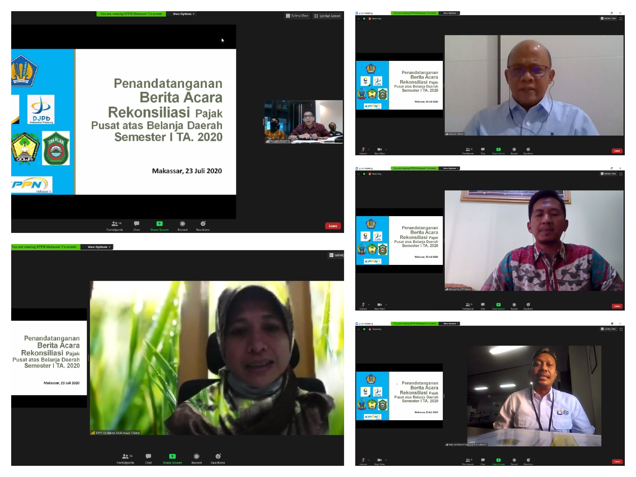 Rekonsiliasi Pajak Pusat atas Belanja Daerah Semester I TA 2020 secara Virtual