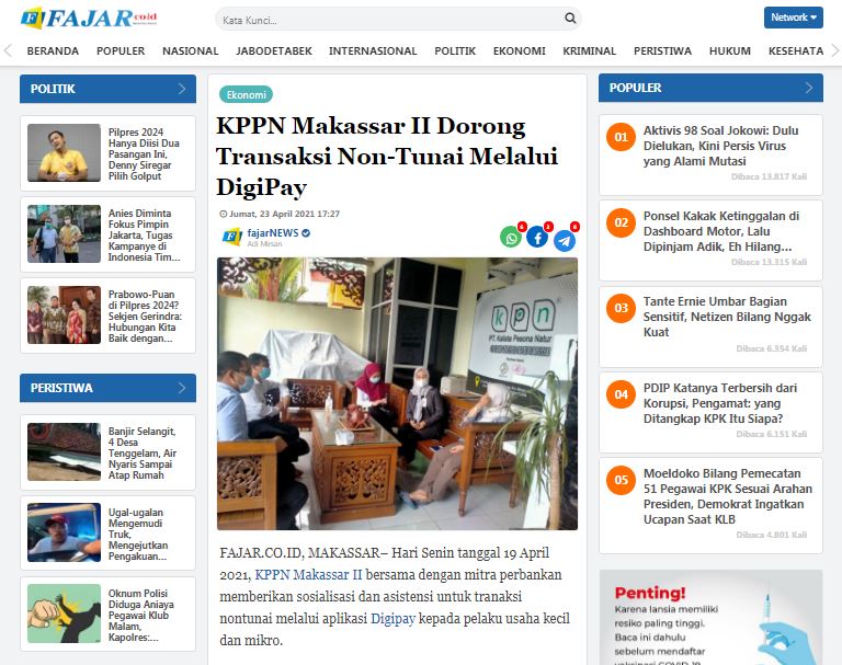 KPPN Makassar II Dorong Transaksi Non-Tunai Melalui DigiPay