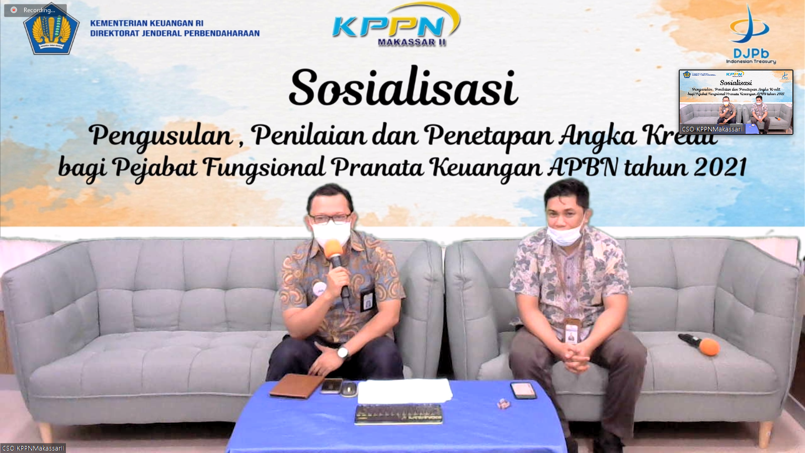 Sosialisasi Pengusulan, Penilaian dan Penetapan Angka Kredit bagi Jabatan Fungsional Pranata Keuangan APBN Tahun 2021