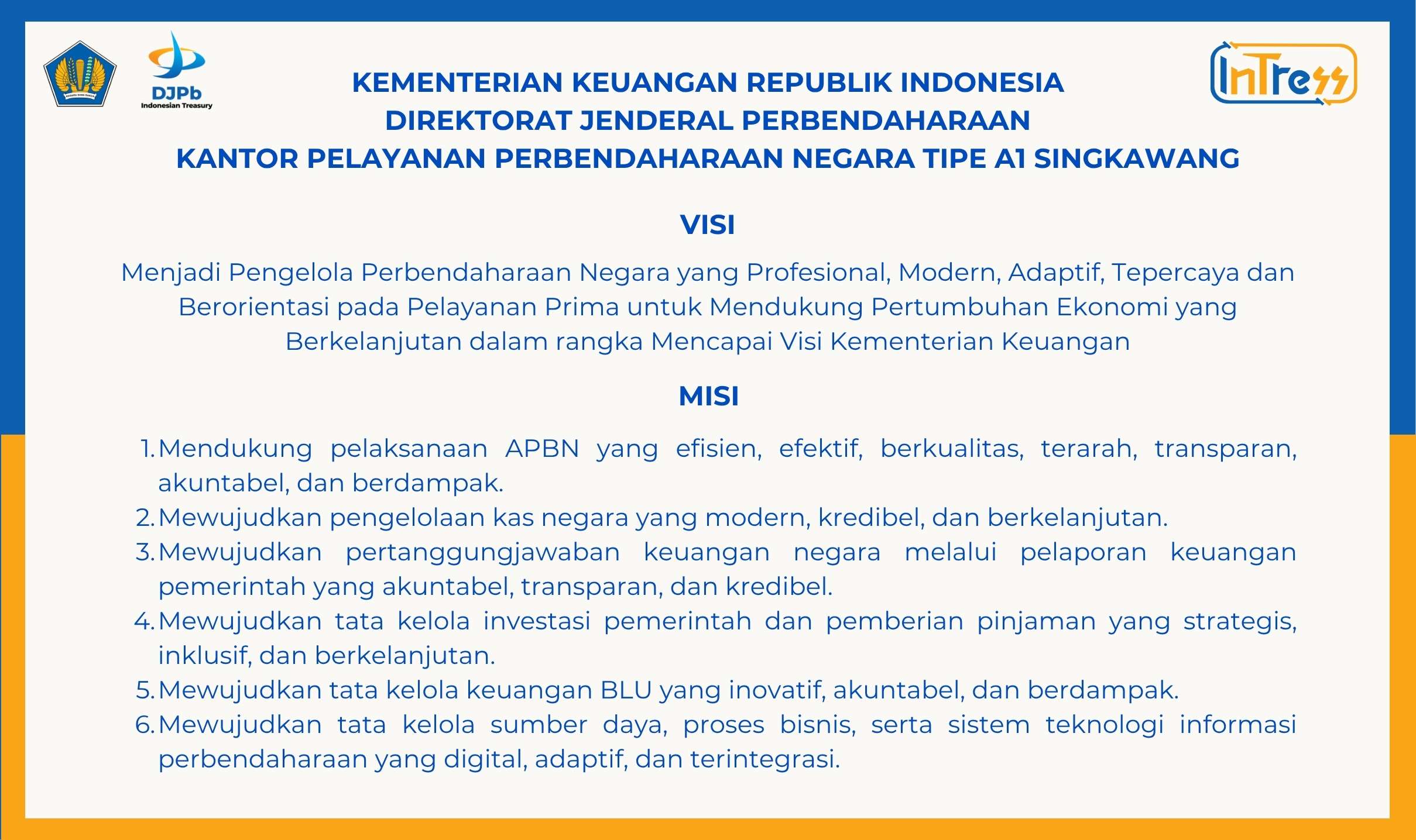 Visi Misi KPPN Singkawang